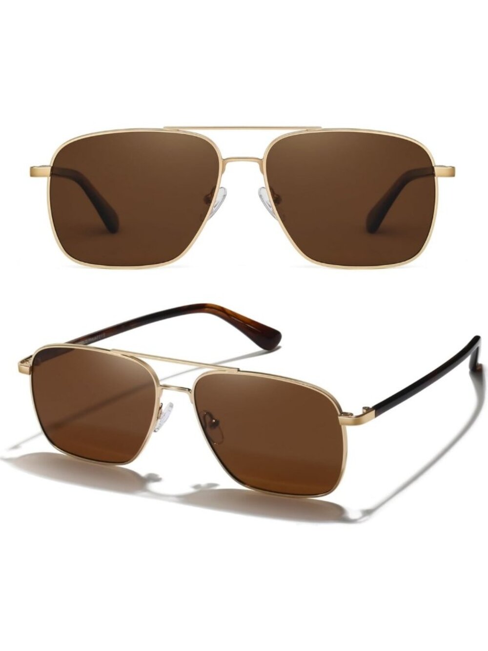 Polarized Square Aviator Sunglasses for Men - XL Large UV Protection Shades